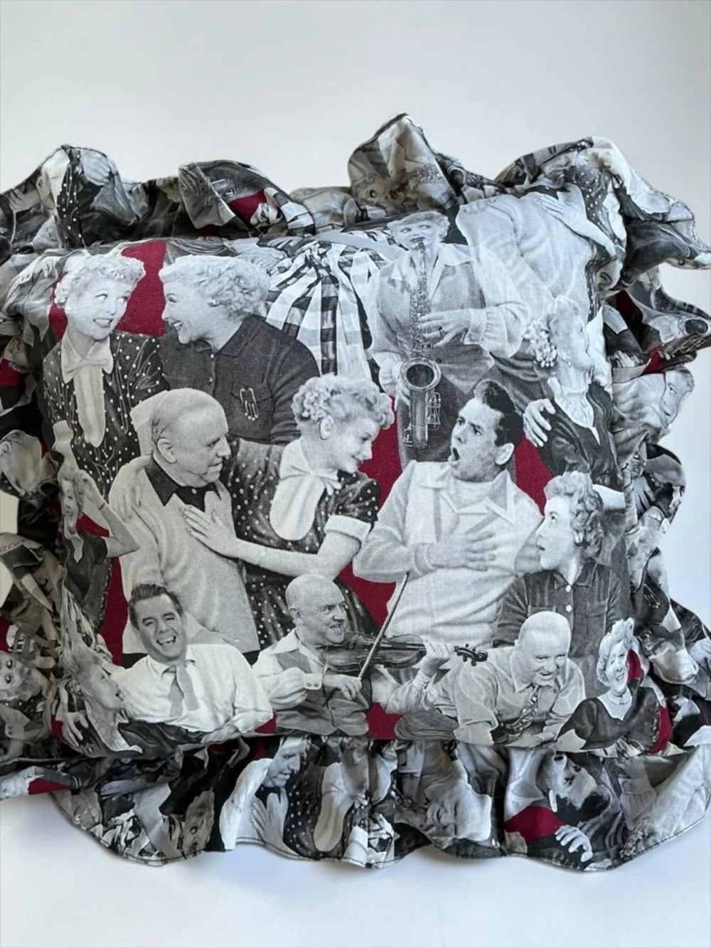 Vintage I Love Lucy Pillow Handmade Lucille Ball TV Decor Retro Hollywood